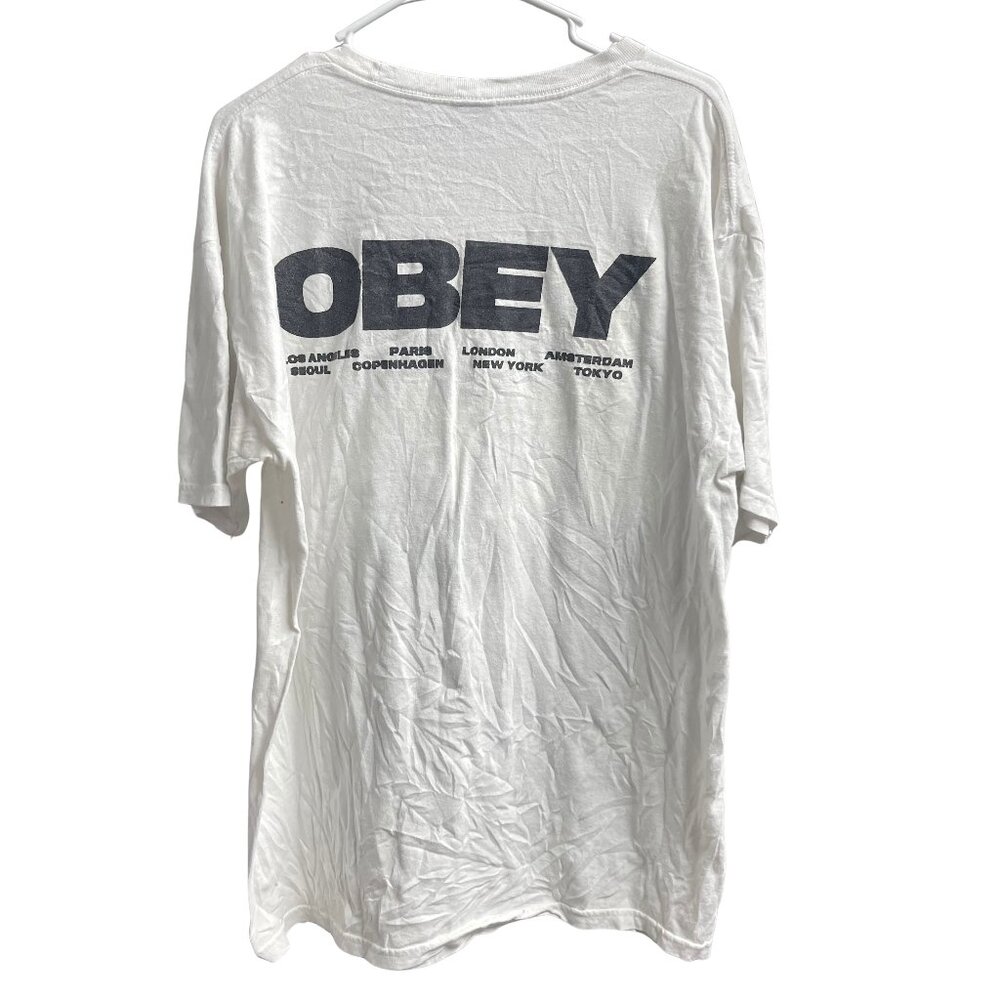 OBEY Graphic T-Shirt – White – Size Large - Picture 2 of 4